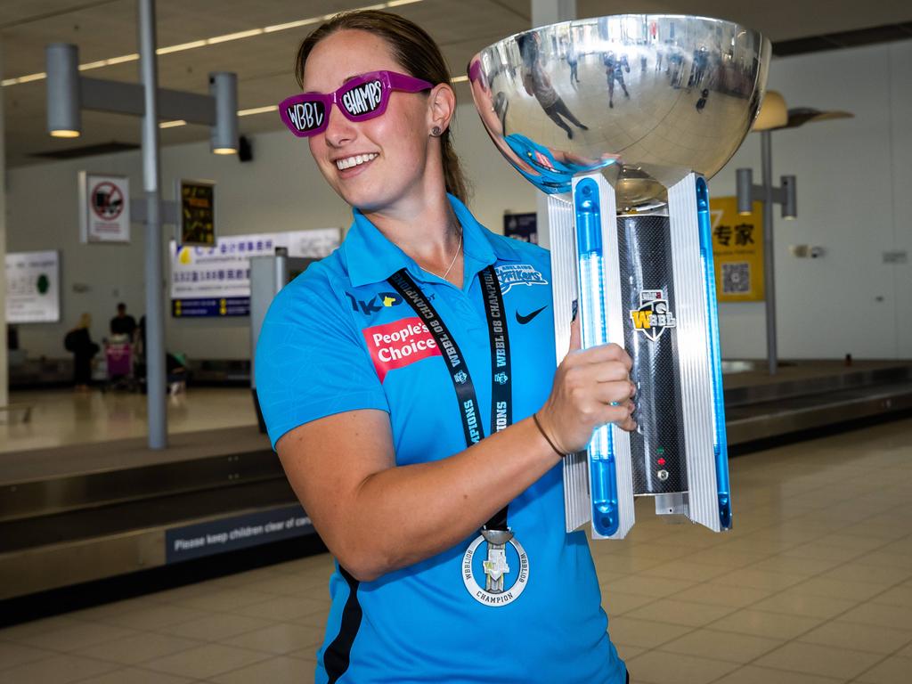 The Adelaide Strikers won the 2022 WBBL trophy after a long season. Picture: Tom Huntley