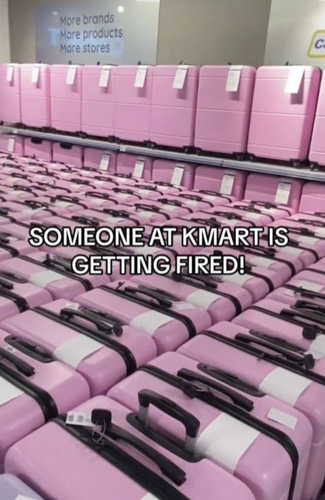 Man captures hundreds of suitcases at Kmart. Picture: @_dj_paul/TikTok