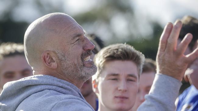 Mornington coach Simon Goosey pulled on the boots again on Saturday. Picture: Valeriu Campan.