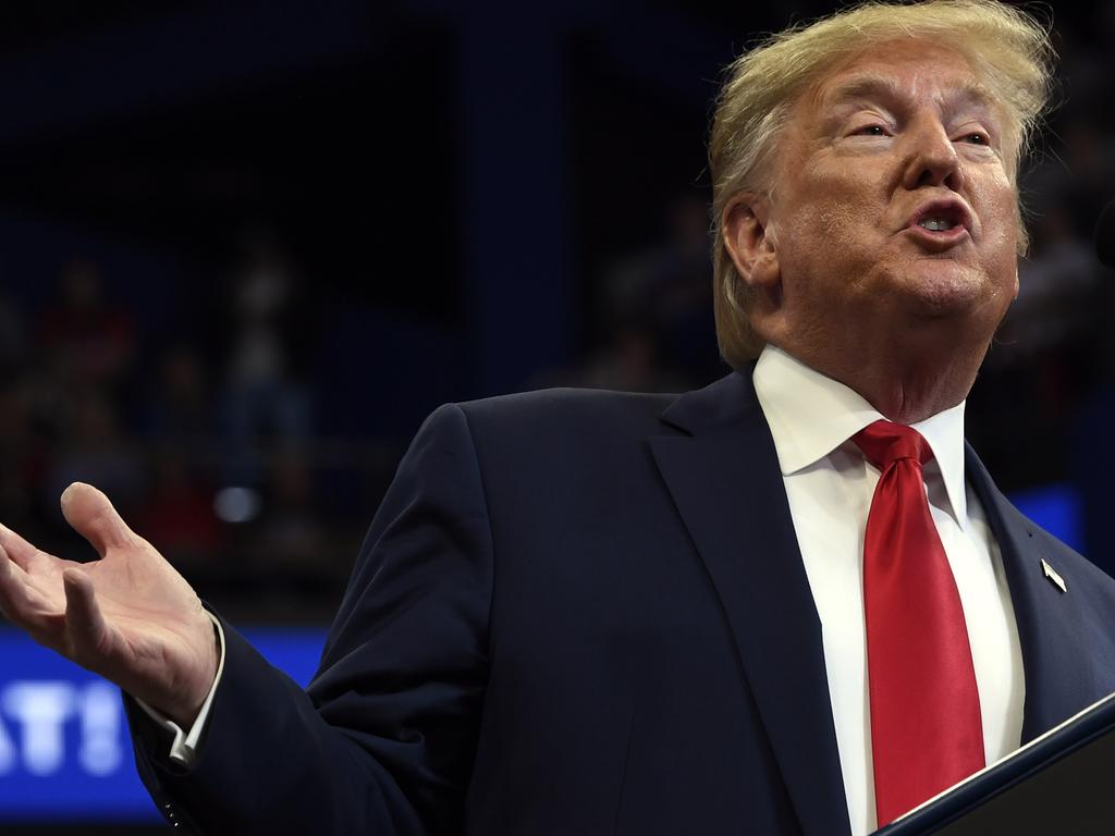 US President Donald Trump speaks during a campaign event in Lexington, Kentucky. Picture: AP