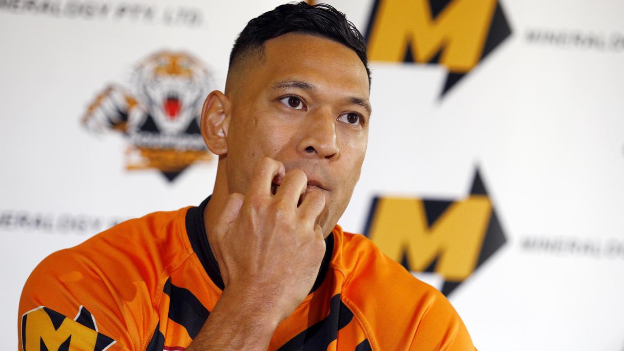BRISBANE, AUSTRALIA - NewsWire Photos MAY 21, 2021: Israel Folau during a media conference which was held in Brisbane. Picture: NCA NewsWire/Tertius Pickard