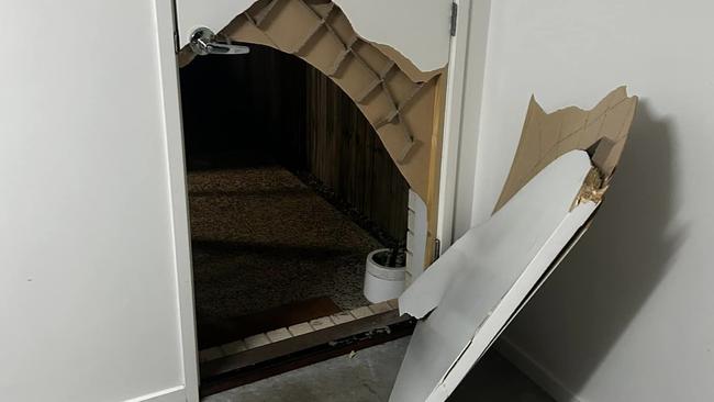 Redbank Plains couple Mark Jenkins and Fiona Thompson had the door of their house kicked down by thieves on Friday, August 2. Picture: Supplied