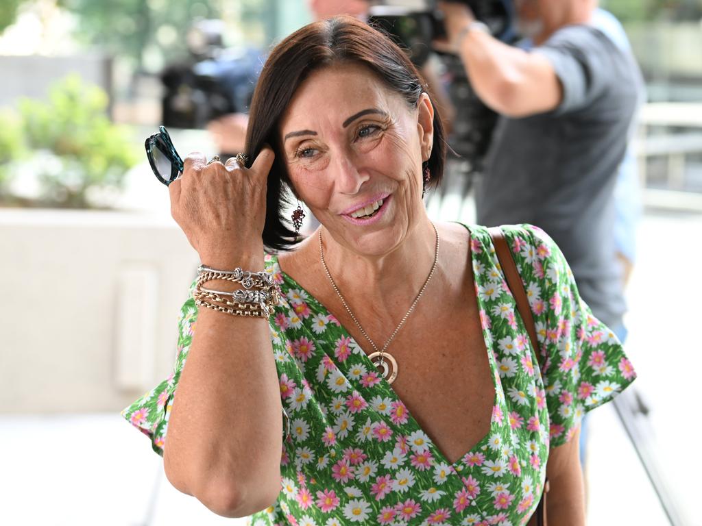 Sue Clarke, mother of Hannah Clarke, arrives at the Magistrates Court in Brisbane. Picture: NCA NewsWire / Dan Peled