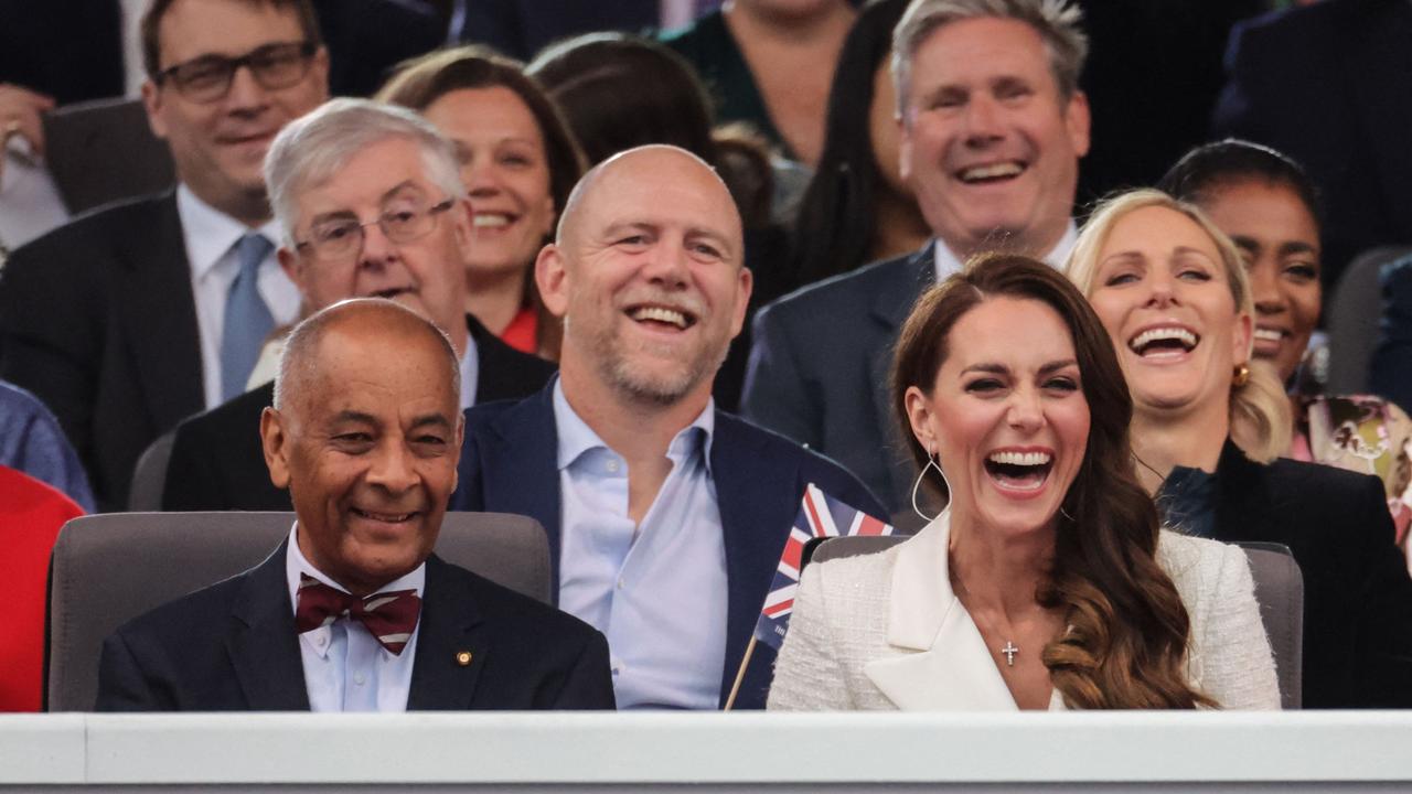 Lord-Lieutenant of Greater London Ken Olisa, Mike Tindall with Catherine, Duchess of Cambridge and Zara Phillips Tindall. Picture: Chris Jackson/AFP