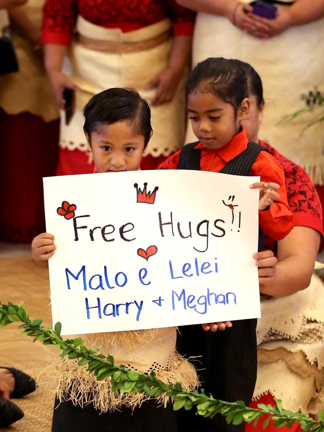 They were given a warm welcome in Tonga. Picture: Nathan Edwards