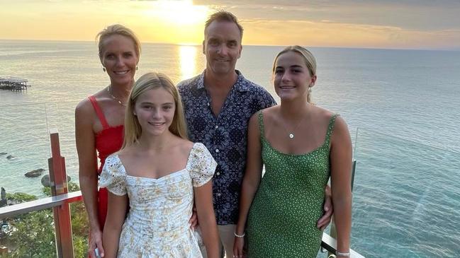 Lisa Sandher has returned to Bali a number of times with her husband Matthew Sandher and daughters Tali Rose (right), and Maya (left) to create new memories. Picture: Supplied