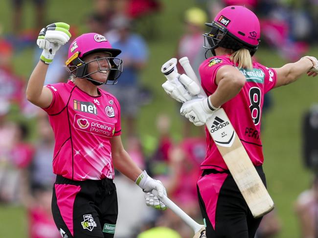 Teammates Healy and Ellyse Perry could achieve the treble together. Pic: AAP