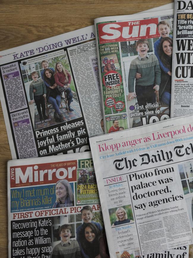 The embarrassing Photoshop scandal was splashed across front pages in the UK. Picture: Getty