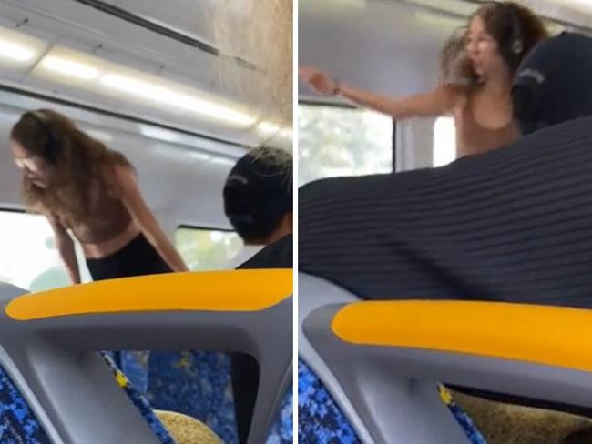 Sydney train, woman Mt Druit