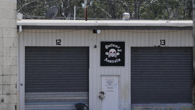 An Outlaws Motorcycle Gang clubhouse. The gang has long had a presence in Shepparton.