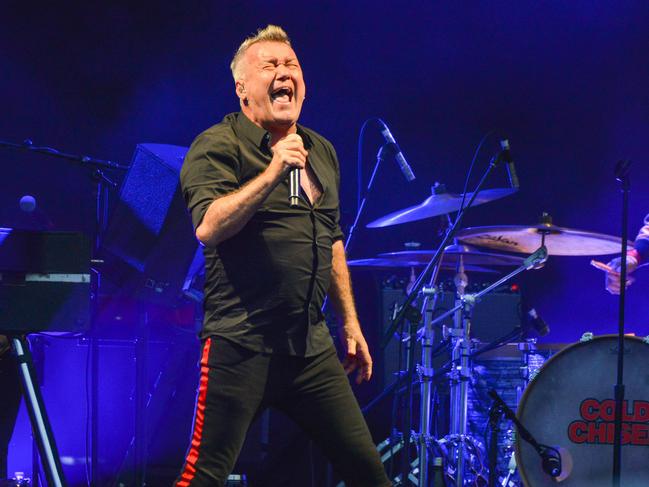 Barnesy and Cold Chisel at Adelaide’s Glenelg beach in November. Picture: Brenton Edwards