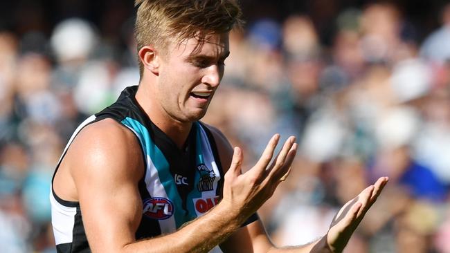 Dougal Howard at Adelaide Oval on Saturday. Picture: AAP Image/David Mariuz