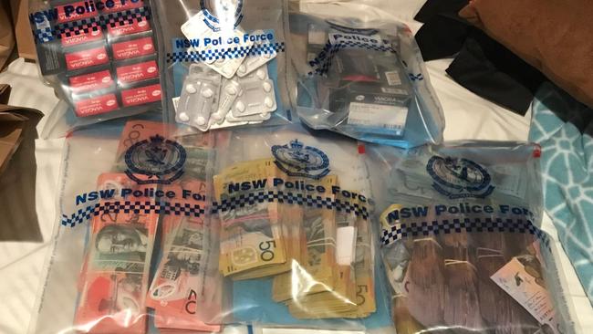 The six-month investigation led to the arrest of four people and the seizure of drugs and cash from a brothel. Picture: NSW Police