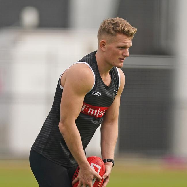 Adam Treloar is about a fortnight away. Picture: AAP Image/Scott Barbour