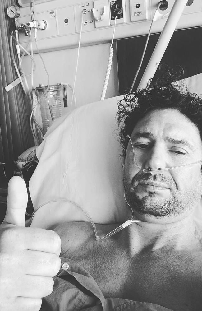 Colin Fassnidge recovering from an operation. Picture: Instagram