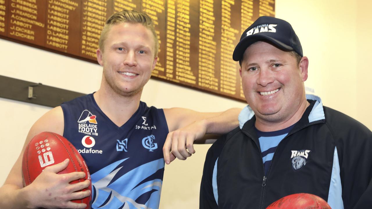 Glenunga will play in the division three Adelaide Footy League grand final next Saturday (September 14). It will be the club's third straight grand final after winning back-to-back flags in 2017 and 2018. The coach, John Cunningham, and the captain Andy Read. 5 September 2019. Picture Dean Martin