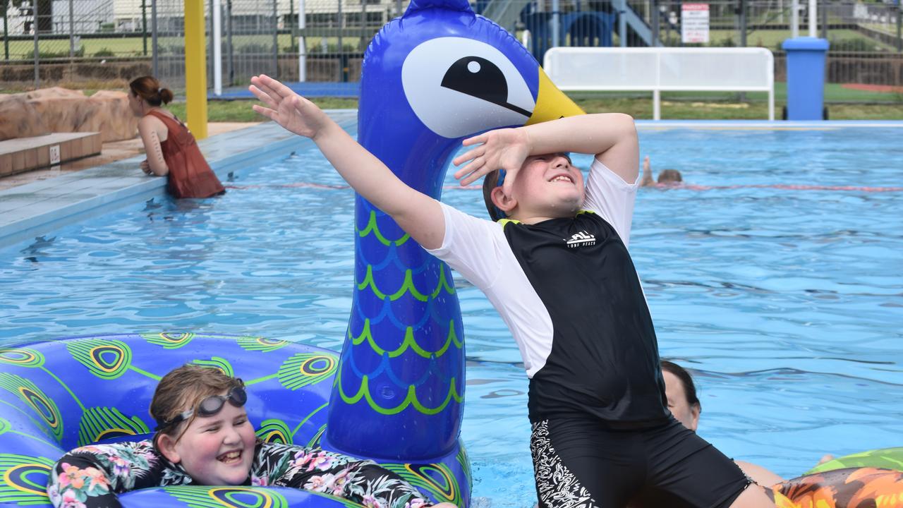 PARTY TIME: There were plenty of splatters and splashes at Dalby's pool party on Saturday.