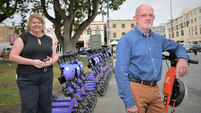 Breaking News Breaking News Hobart mayor Anna Reynolds and RACT's Garry Bailey. Picture: Kenji Sato