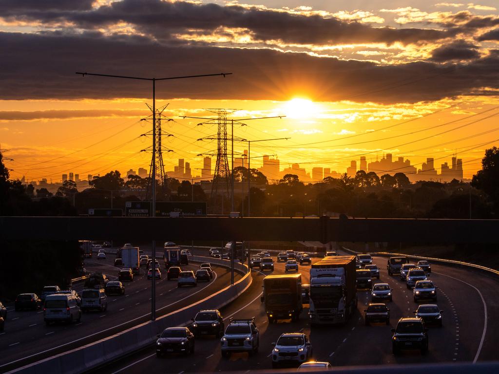 Melbourne’s major freeways are gridlocked during peak hour. Picture: Jason Edwards