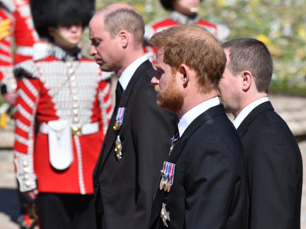 All eyes were on Prince William and Harry who came face-to-face for the first time since the Oprah interview. Picture: Mark Large-WPA Pool/Getty Images