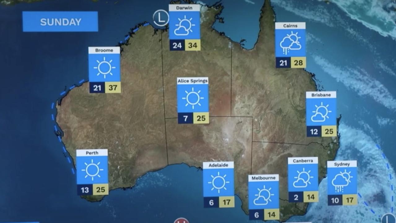 Bureau of Meteorology meteorologist Jonathon How said showers would build around the north coast of NSW late in the afternoon. Picture: BOM