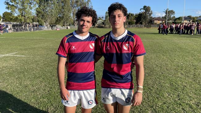 Seamus Boakes and Trent Picot of Brisbane State High School's First XV.