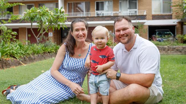 Luke &amp; Sandrine Preston, with son Jacques, moved to Dee Why, one of the more affordable beachside suburbs in Sydney. Picture: Max Mason-Hubers