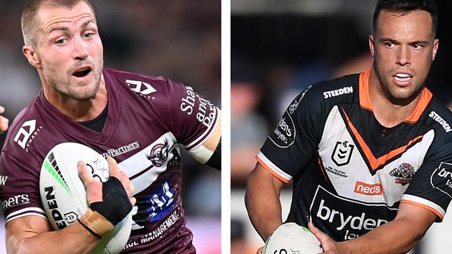 Kieran Foran and Luke Brooks. Getty