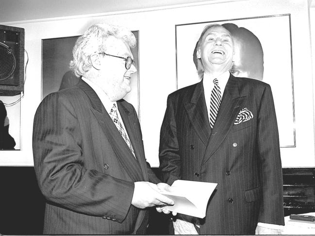 Radio personality John Laws (right) with former Federal Labour Minister Graham Richardson.