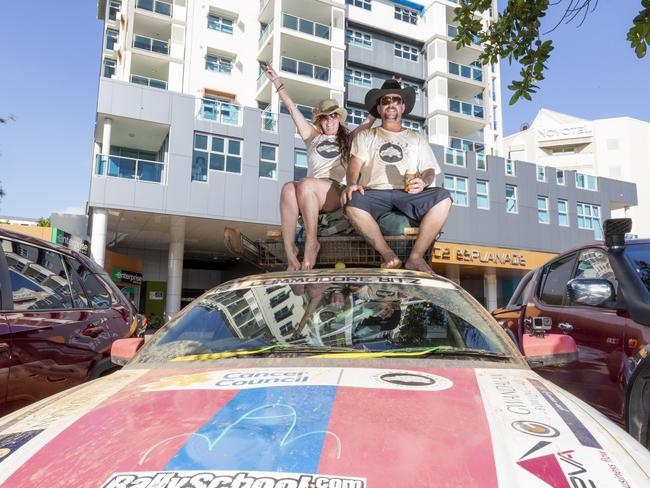 From Gwandalan NSW, Tiff and Mick Parker travelled 3342kms in a 2003 Holden Commodore VY which they paid $250 for. Picture: Floss Adams.