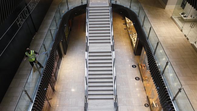 Melbourne’s Emporium has been a ghost town since stage 4 restrictions in the city were imposed. Photo by Darrian Traynor/Getty Images