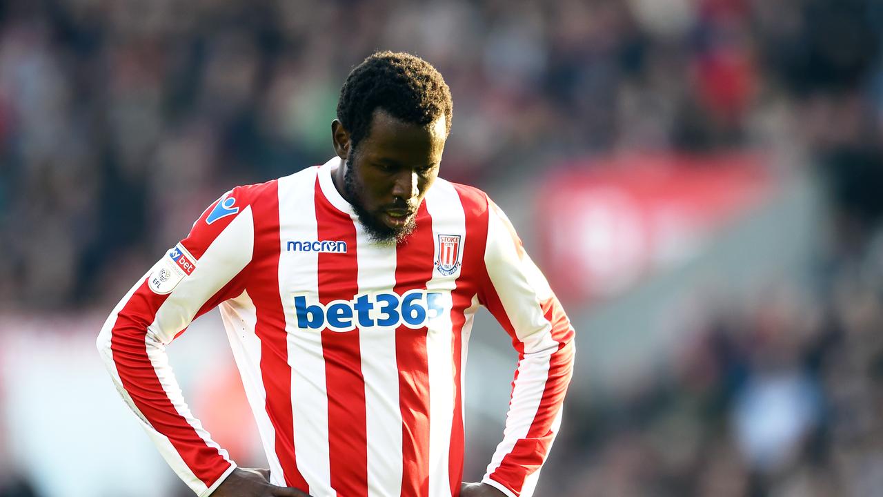 Mame Biram Diouf of Stoke City looks dejected