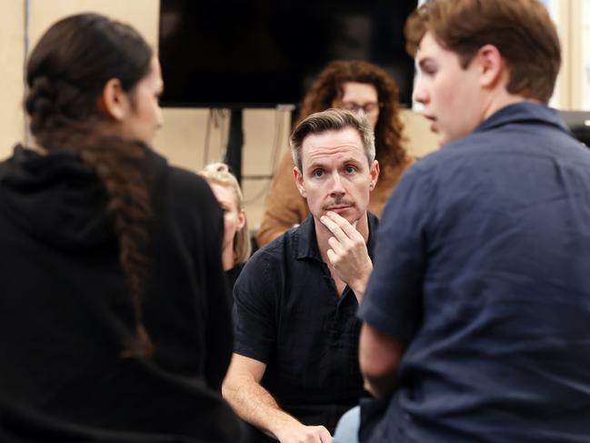 Georgia Laga'aia, Dean Bryant, Beau Woodbridge in Dear Evan Hansen rehearsals. Picture: Prudence Upton