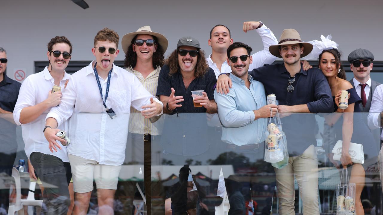 Having a ball at The Great Northern Darwin Cup at Fannie Bay Turf Club are “The Beach Boys”. Picture: Glenn Campbell