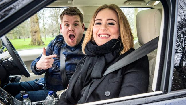 Adele joined James Corden for Carpool Karaoke on The Late Late Show with James Corden. in 2016. Picture: Craig Sugden/CBS via Getty Images