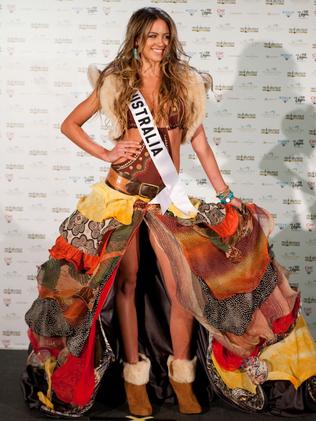 Jesinta Franklin in her Miss Australia 2010 national costume in Las Vegas. Picture: AP Photo/Matt Petit/Miss Universe Organization LP, LLLP