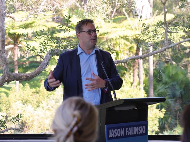 Liberal MP for Mackellar, Jason Falinski, had a dig at the “teal” independents and Labor’s housing policy during his official federal election campaign launch at Cromer Golf Club. Picture: Supplied