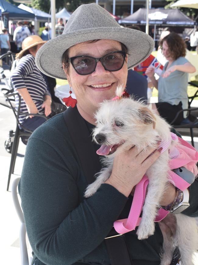 Ipswich 2023 Dog Day at Nicholas Street Precinct pictured is Emma Phillips with dog Lyla