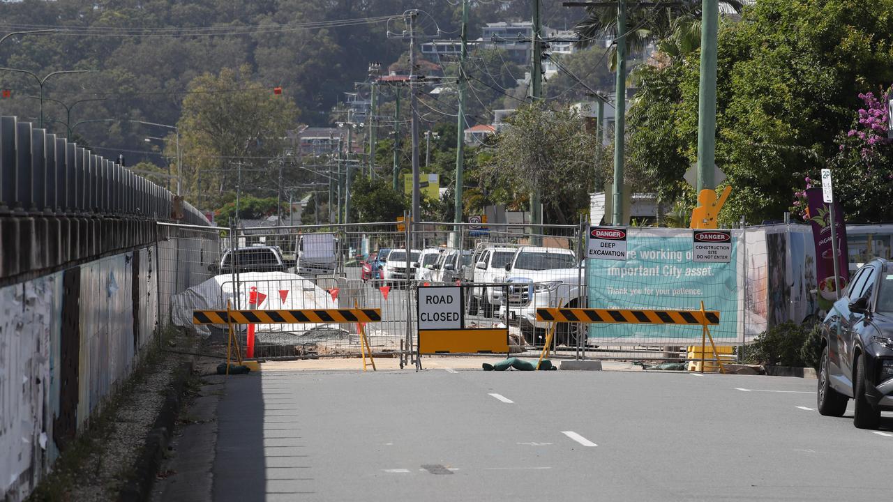 Gold Coast City Council conducts drainage works on the corner of Deodar Drive and Lower Gold Coast Highway before the start of Light Rail works in the area. Picture Glenn Hampson