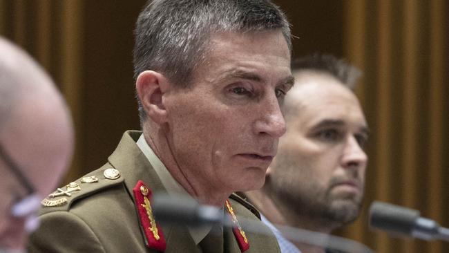 CDF General Angus Campbell appears at Senate estimates. Picture: Gary Ramage