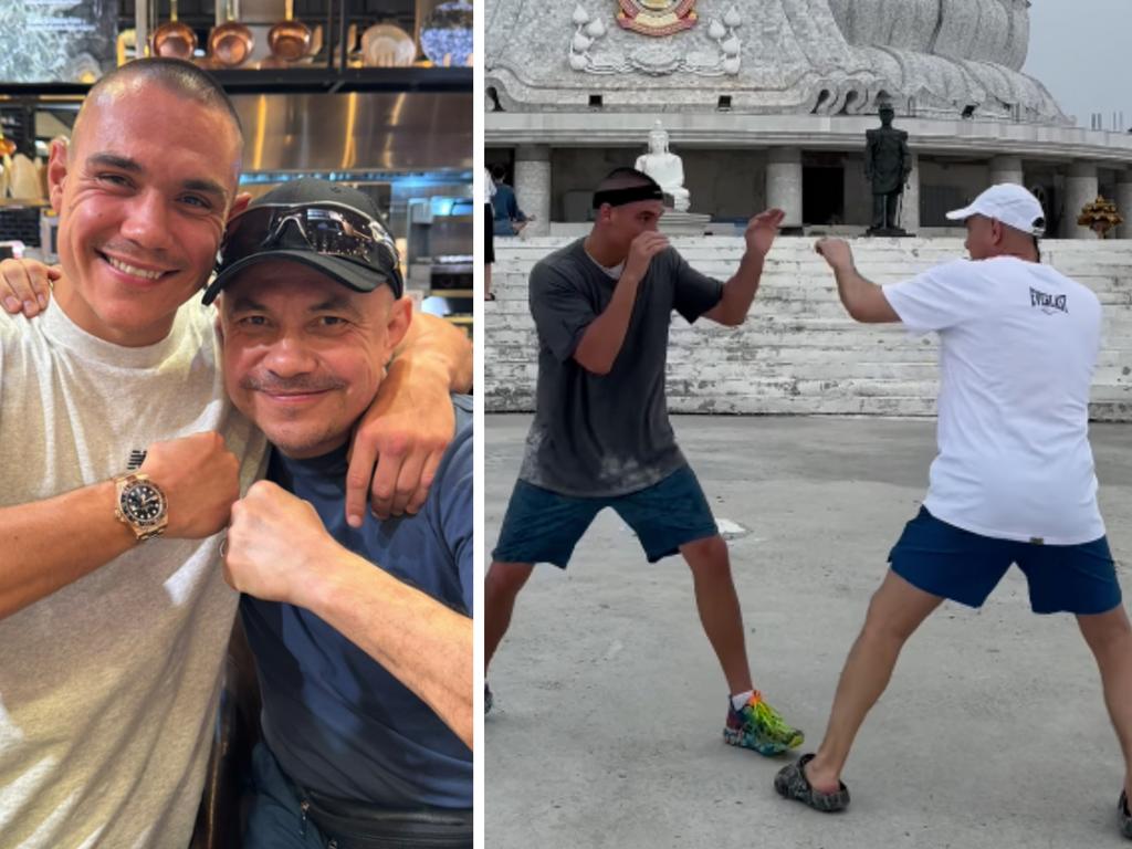 Tim Tszyu has reunited with his father Kostya in Thailand. Picture: Instagram
