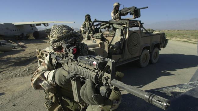 Australian SAS troops on patrol in the dangerous mountains of Afghanistan in 2009.