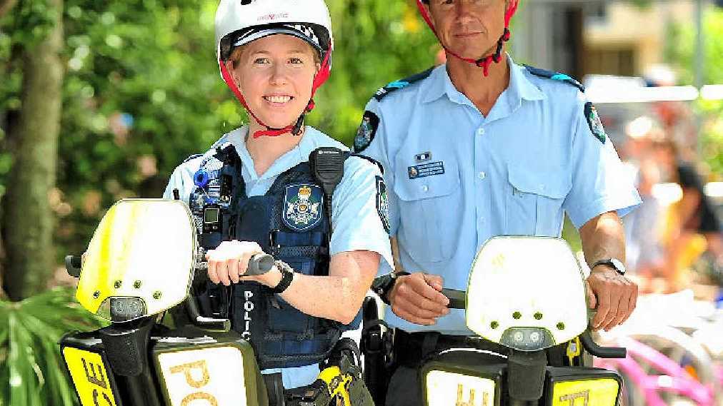 Ouch! Police officer shares segway stack for charity | The Courier Mail