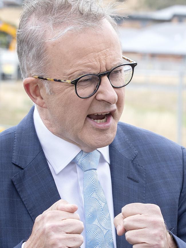 Labor leader Anthony Albanese at Sorell. Picture: Chris Kidd