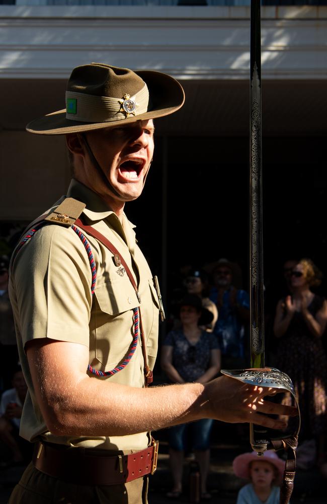 The Anzac Day march through Knuckey Street in Darwin. Picture: Pema Tamang Pakhrin