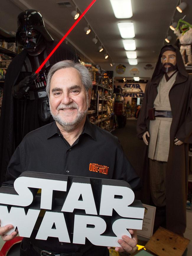 Steve Sansweet, owner of Rancho Obi-Wan, the world's largest private collection of Star Wars memorabilia in Petaluma, California. Picture: AFP