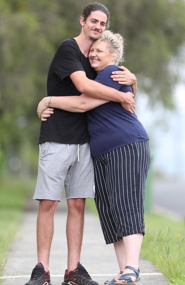 Verrity Wandel with her son Joshua, who has just signed up for an apprenticeship. Picture: Peter Wallis