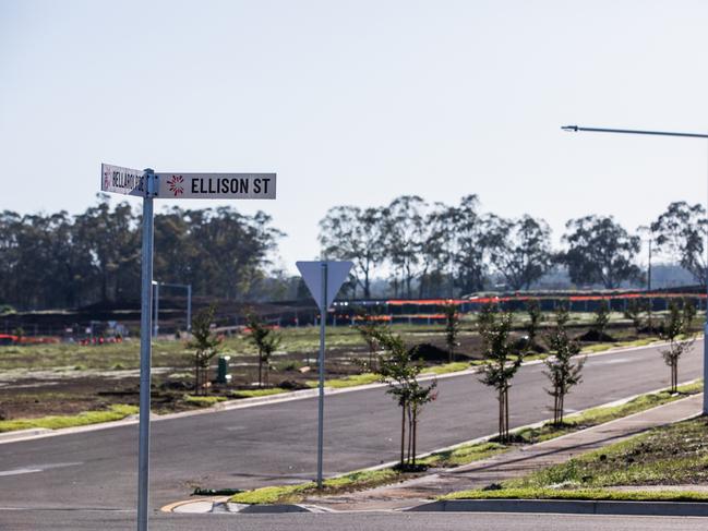 Street signs have been installed for roads that have no houses. Photo: Lendlease.