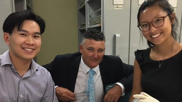 Seven Hills state Liberal MP Mark Taylor pictured with NSW nurses.