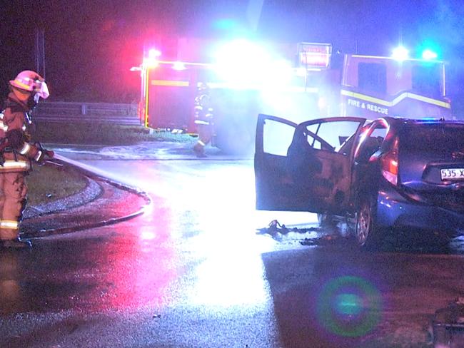 A serious crash at Mt Coot-tha earlier this year. Picture: RMGNEWS